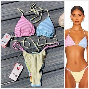 MAAJI x Revolve Set - Balmy String Bikini Top & Frisky Cheeky Thong Bottom XL/L